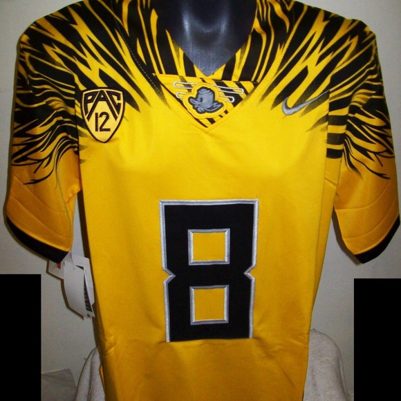 Oregon DUCKS #8 MARIOTA Sewn Jersey YELLOW - Picture 1 of 4